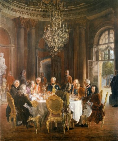 König Friedrichs II. Tafelrunde in Sanssouci von Adolph Menzel